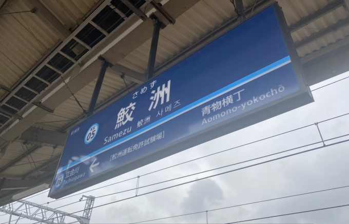 鉄道乗車記録の写真:駅名看板(2)        「鮫洲駅から乗車。」