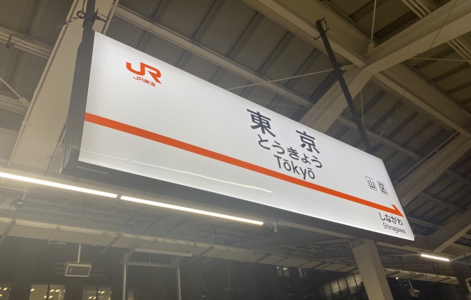 鉄道乗車記録の写真:駅名看板(2)        「東京駅から乗車。」