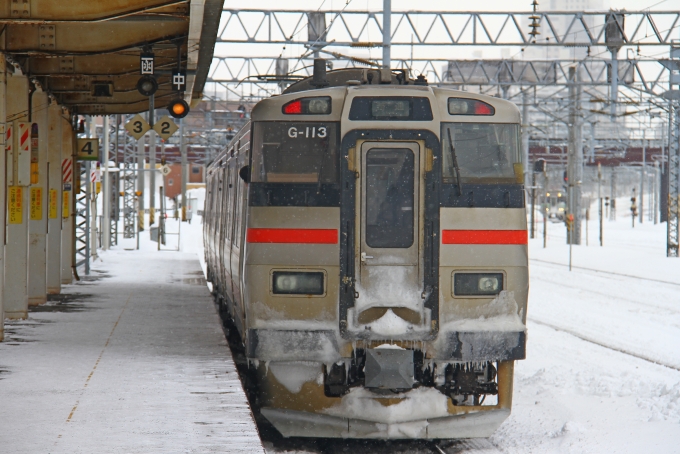 鉄道乗車記録の写真:乗車した列車(外観)(1)          「苗穂駅で降車後に撮影した乗車編成。」