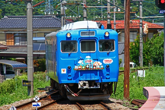 鉄道乗車記録の写真:乗車した列車(外観)(1)        「田野倉駅に入線するトーマスランド号の5000形」