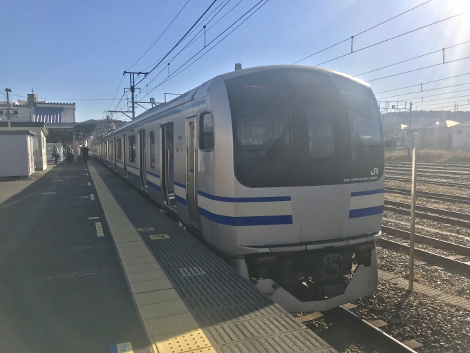 鉄道乗車記録の写真:乗車した列車(外観)(1)          「久里浜駅到着後の乗車列車。」