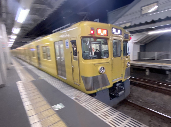 鉄道乗車記録の写真:乗車した列車(外観)(1)        「萩山駅を後にする乗車列車。」