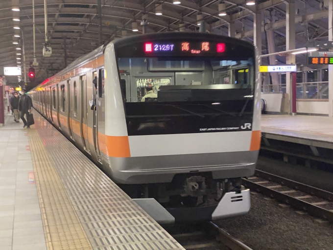 鉄道乗車記録の写真:乗車した列車(外観)(1)          「下車後武蔵境駅を出発する乗車列車」