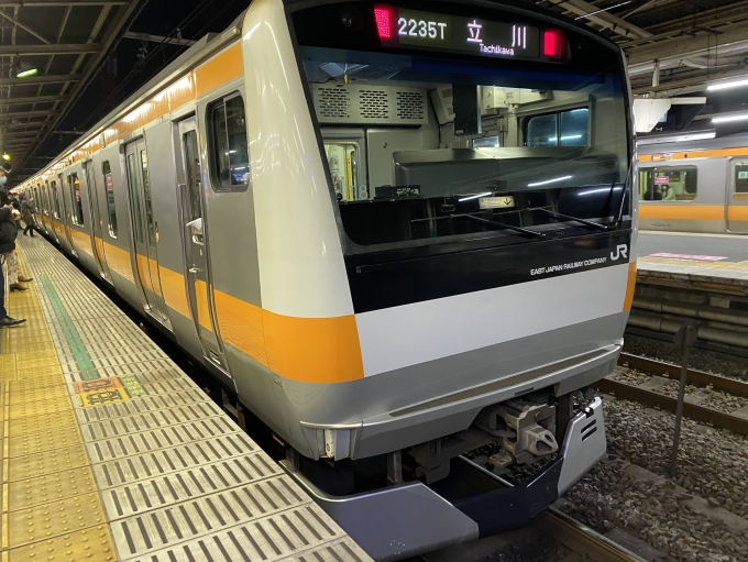 鉄道乗車記録の写真:乗車した列車(外観)(1)          「中野駅に到着した乗車列車。」