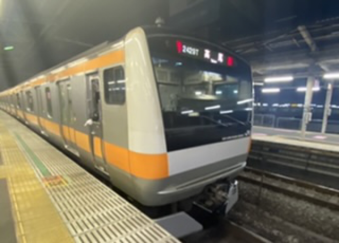 鉄道乗車記録の写真:乗車した列車(外観)(1)          「中野駅で出発待機中の乗車列車。」