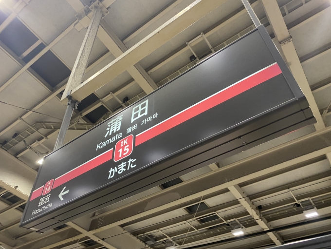 鉄道乗車記録の写真:駅名看板(2)        「蒲田駅から乗車。」