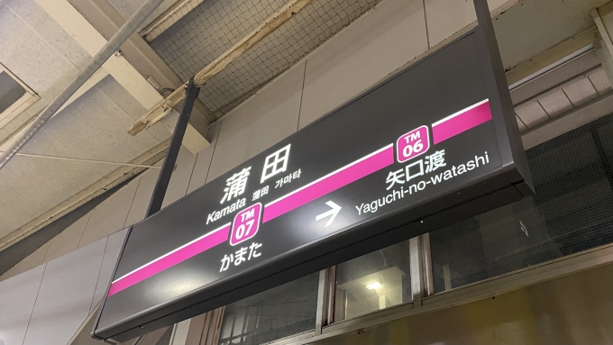 鉄道乗車記録の写真:駅名看板(2)        「蒲田駅に到着。」