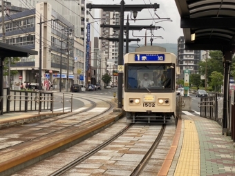 出島停留場から長崎駅前停留場の乗車記録(乗りつぶし)写真