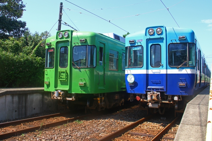 鉄道乗車記録の写真:乗車した列車(外観)(3)        「笠上黒生駅到着後の乗車編成。」