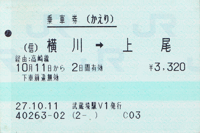 鉄道乗車記録の写真:きっぷ(8)        「今回の乗車の乗車券。帰宅後にスキャン。」