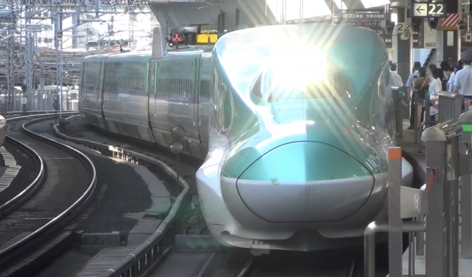 鉄道乗車記録の写真:乗車した列車(外観)(1)        「東京駅に入線する乗車列車」