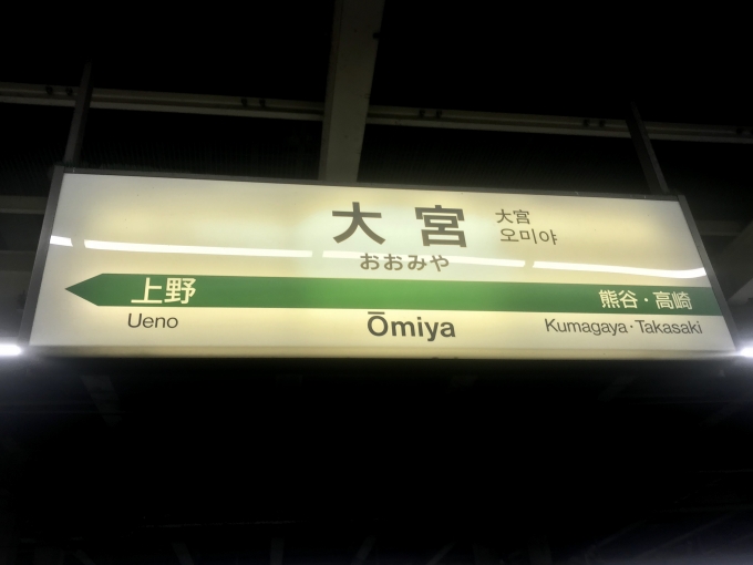 鉄道乗車記録の写真:駅名看板(5)        「大宮駅に到着。」