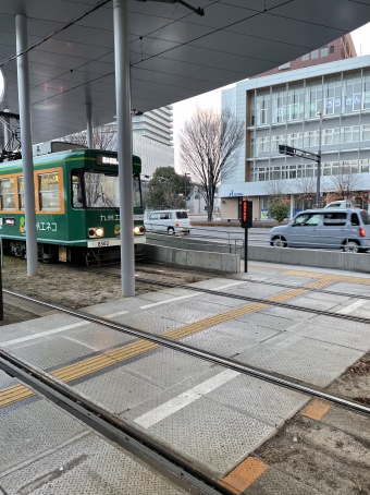 辛島町停留場から熊本駅前停留場の乗車記録(乗りつぶし)写真