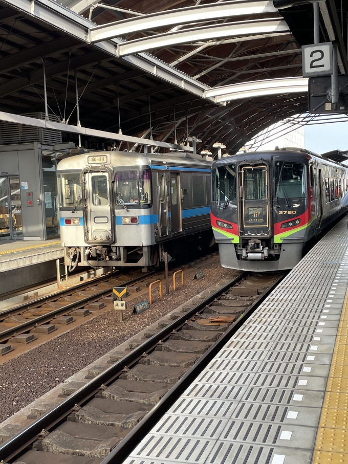 鉄道乗車記録の写真:乗車した列車(外観)(1)          「右のあしずり号に乗ってました。
高知駅はホントにキレイですよね〜。」