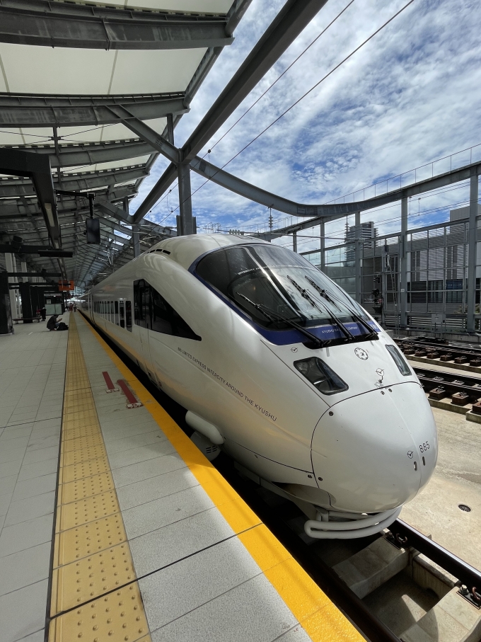 鉄道乗車記録の写真:乗車した列車(外観)(1)          「最後の在来線特急かもめ885系…新幹線も良いけど、やっぱり寂しいですね。」