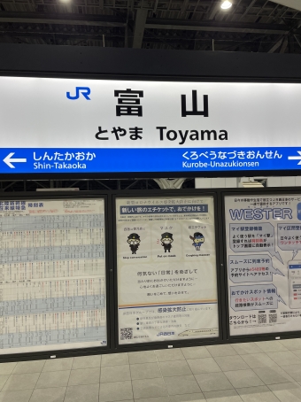 富山駅から新高岡駅の乗車記録(乗りつぶし)写真