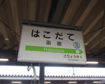 写真:函館駅の駅名看板