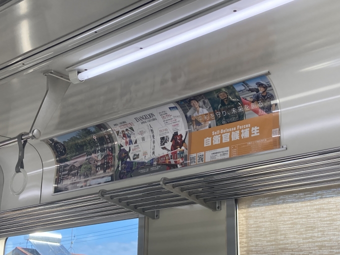 鉄道乗車記録の写真:車内設備、様子(3)        「天浜線の車内、コラボ広告が目立ちます。」