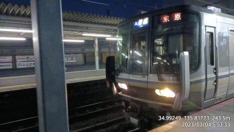 山科駅から草津駅の乗車記録(乗りつぶし)写真