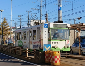 函館駅前停留場から湯の川停留場の乗車記録(乗りつぶし)写真