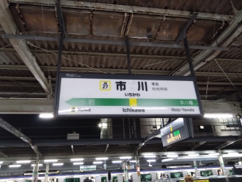 市川駅 写真:駅名看板