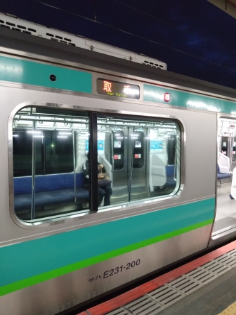 柏駅から上野駅の乗車記録(乗りつぶし)写真