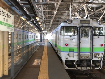 旭川駅から上川駅の乗車記録(乗りつぶし)写真