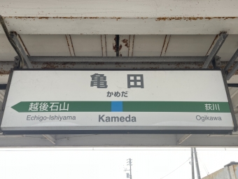 東三条駅から亀田駅の乗車記録(乗りつぶし)写真