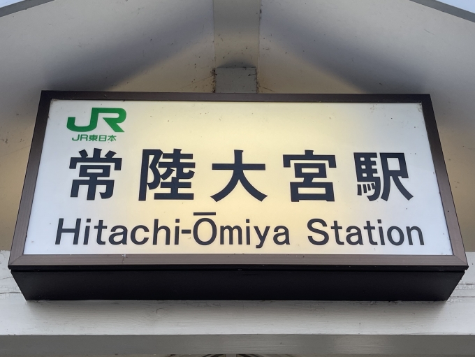 鉄道乗車記録の写真:駅名看板(2)        「第1種駅名標。水戸支社特有のフォントである。JR初期から存在し続けており、更新されていないのも凄い。」