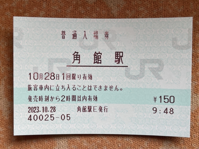鉄道乗車記録の写真:きっぷ(3)     「入場券。掠れ無し。」