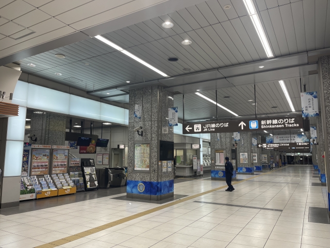 鉄道乗車記録の写真:駅舎・駅施設、様子(2)        「深夜1時の浜松駅構内。サンライズの乗客のみ、有人改札を通ることができる。」