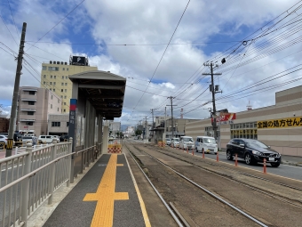 函館どつく前停留場から松風町停留場の乗車記録(乗りつぶし)写真