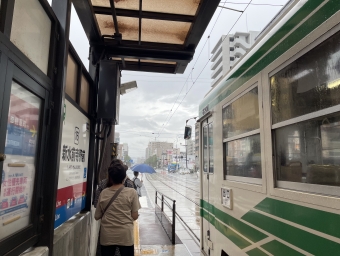 熊本駅前停留場から新水前寺駅前停留場の乗車記録(乗りつぶし)写真