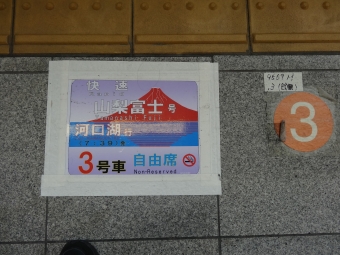 新宿駅から富士山駅の乗車記録(乗りつぶし)写真