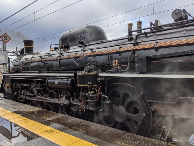鉄道乗車記録の写真:乗車した列車(外観)(1)          「発車前のC57-180の雄姿です。
」