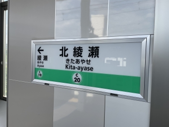 北綾瀬駅から北千住駅の乗車記録(乗りつぶし)写真