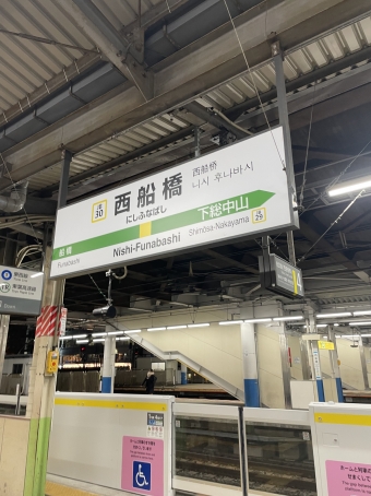 西船橋駅から飯田橋駅の乗車記録(乗りつぶし)写真