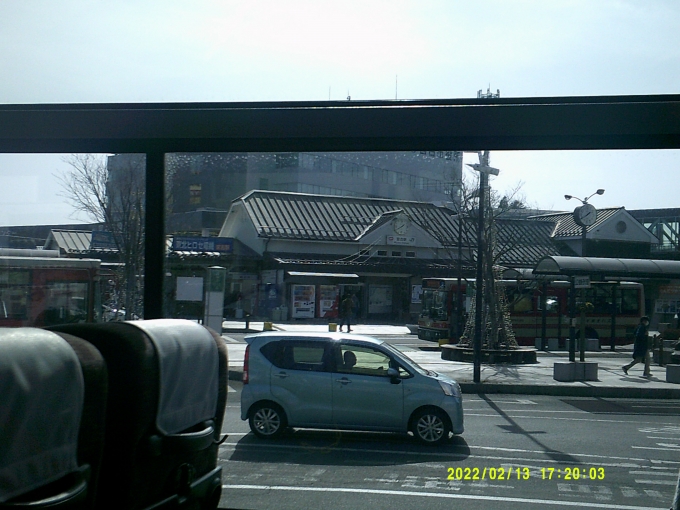 鉄道乗車記録の写真:旅の思い出(8)        「106特急バスから、宮古駅を撮影
宮古駅を拡大して撮影したのは画質が荒くNG」