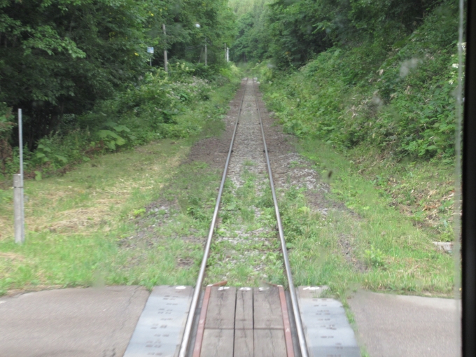鉄道乗車記録の写真:車窓・風景(13)        「山中であっても真っ直ぐな線路が多いのもさすが北海道。」