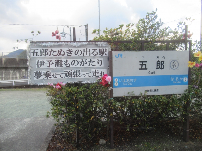 鉄道乗車記録の写真:駅名看板(11)        「五郎たぬきって？」