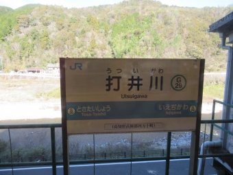 打井川駅 写真:駅名看板