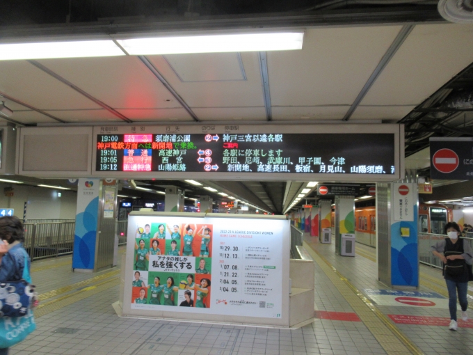 鉄道乗車記録の写真:駅舎・駅施設、様子(6)        「普通、急行、特急用に分かれた梅田のホーム」