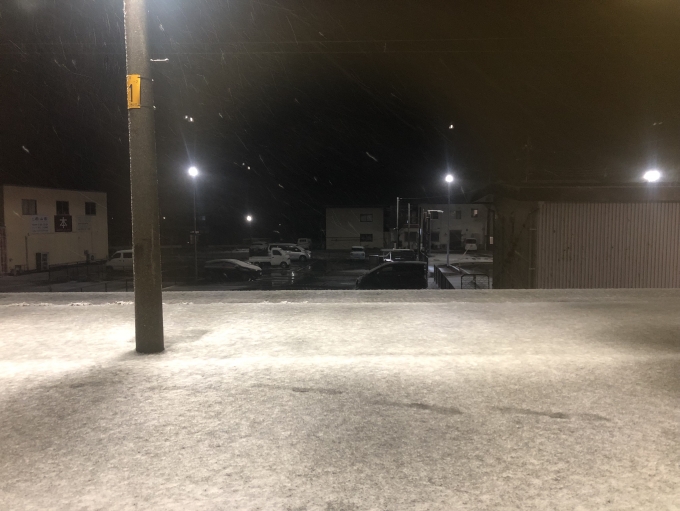 鉄道乗車記録の写真:駅舎・駅施設、様子(3)        「雪が積もってます」