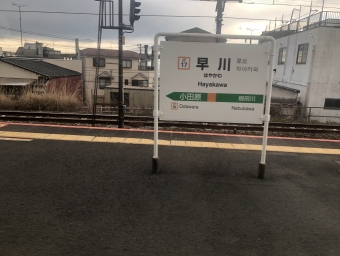 早川駅 写真:駅名看板