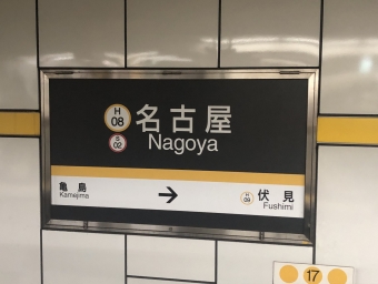 写真:名古屋駅の駅名看板