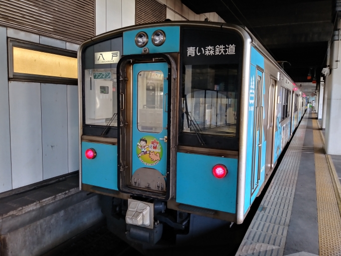鉄道乗車記録の写真:乗車した列車(外観)(4)        「八戸行きなのでもしやと思ったら青い森の車両が盛岡にやって来た。」