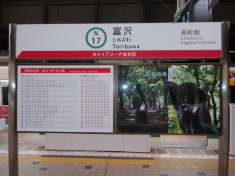 富沢駅から広瀬通駅の乗車記録(乗りつぶし)写真