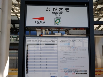 長崎駅から佐世保駅の乗車記録(乗りつぶし)写真