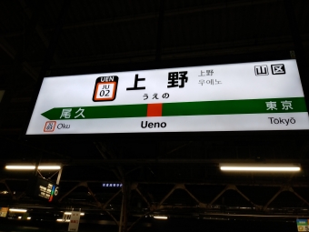 上野駅から大宮駅の乗車記録(乗りつぶし)写真