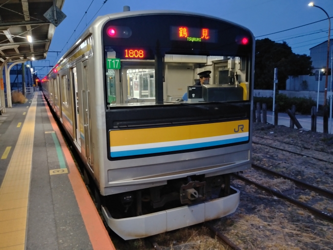 鉄道乗車記録の写真:乗車した列車(外観)(12)        「薄暮の上り終電　18:14発」
